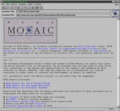 A screenshot of the NCSA Mosaic browser.