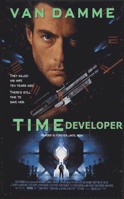 A poster for the film "TimeCop", that's been altered to read "TimeDeveloper".
